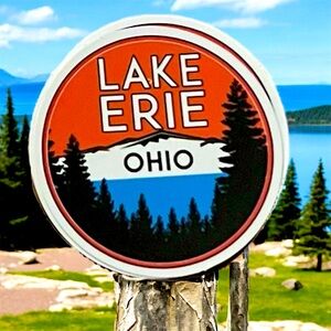 Lake Erie Ohio Matte Finish PVC Removable Waterproof Decor Accent Sticker